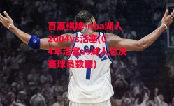 百赢棋牌-nba湖人2004vs活塞(04年活塞vs湖人总决赛球员数据)